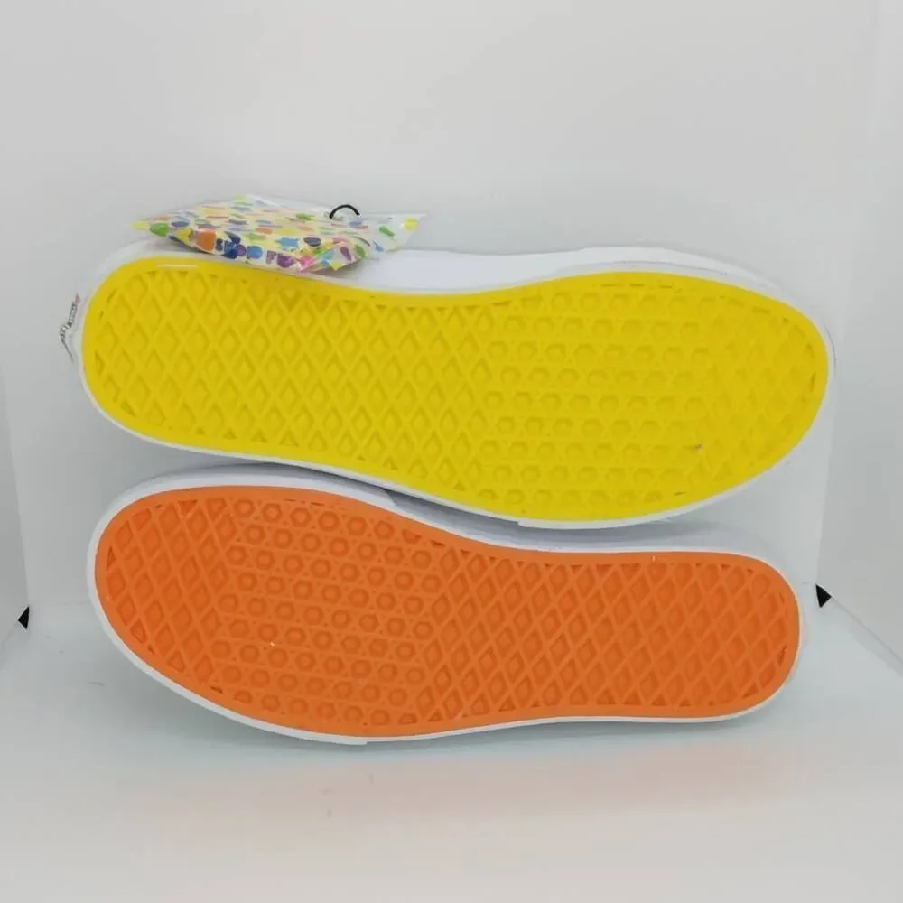 VANS UA Old Skool Flour Shop Women's Rainbow White Designer Sneakers- sz. 10 1/2